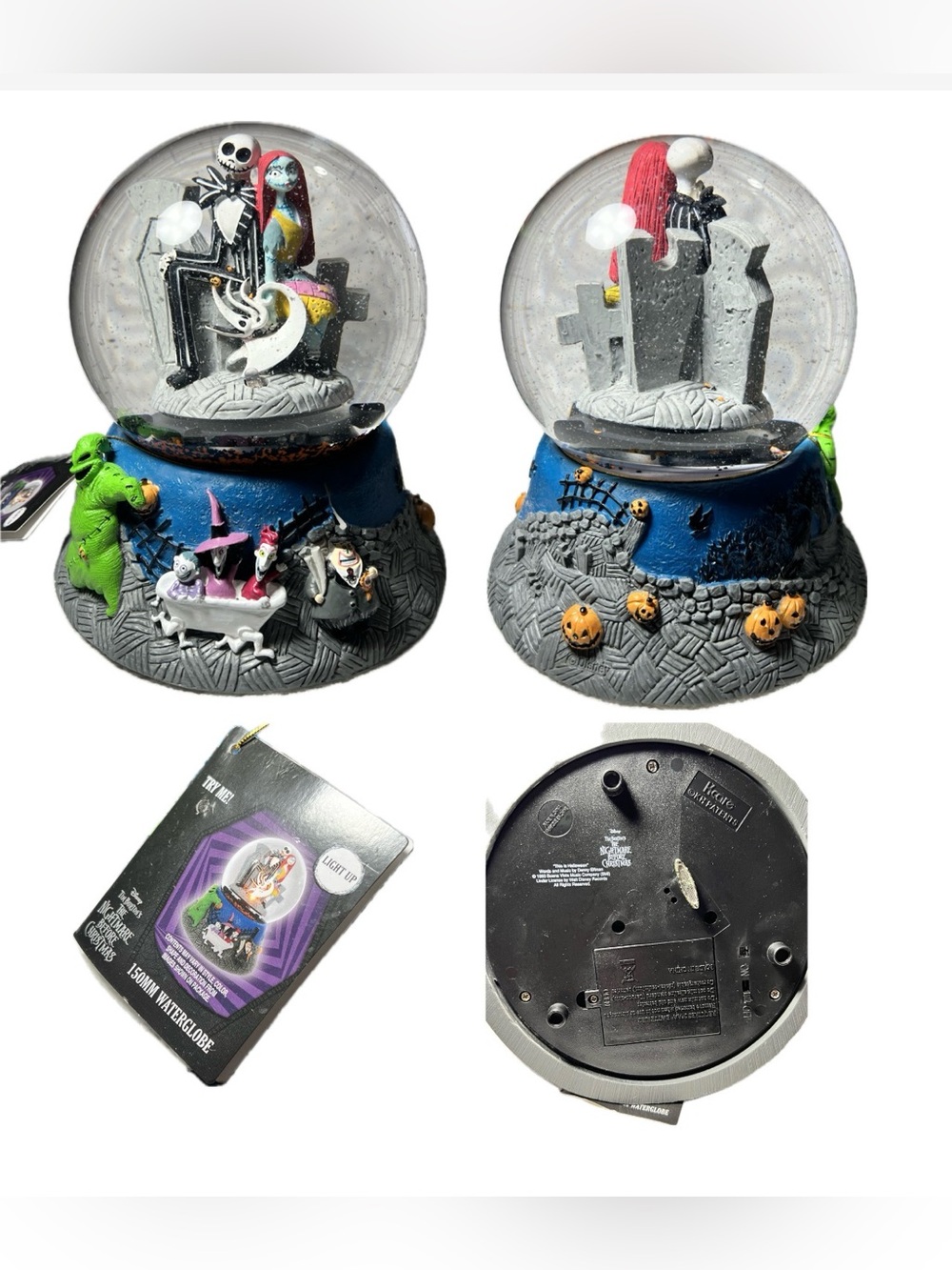 The Nightmare Before Christmas Jack & Sally Snow Globe - Blue/Grey